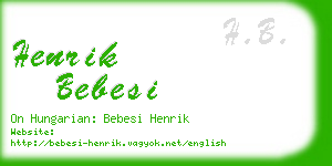henrik bebesi business card